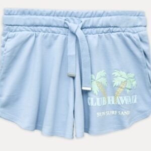 Women Summer Short Printed - Light Blue