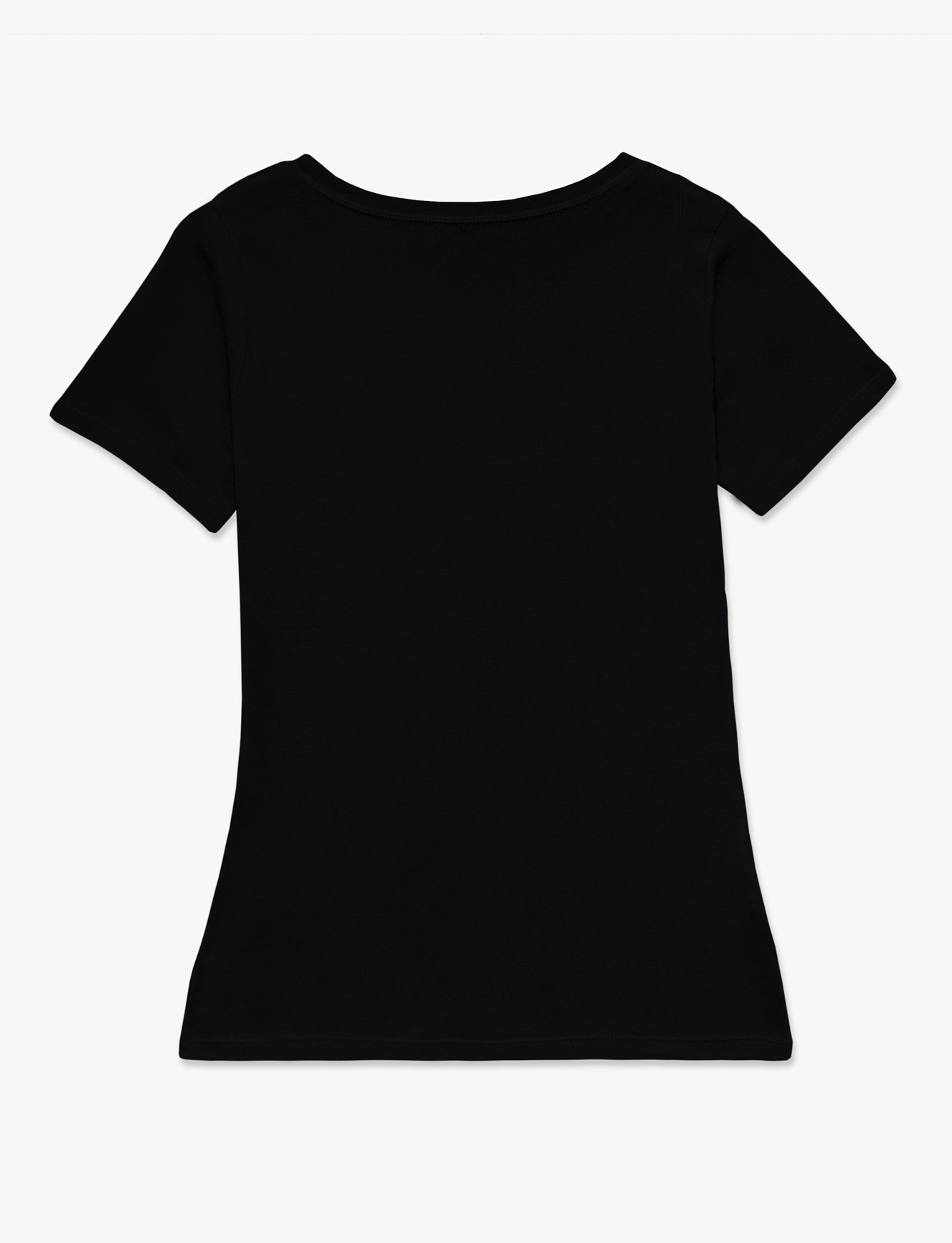 Women Short Sleeve Body Fit T-Shirt - Black - Image 2