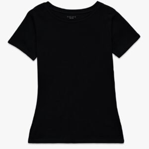Women Short Sleeve Body Fit T-Shirt - Black
