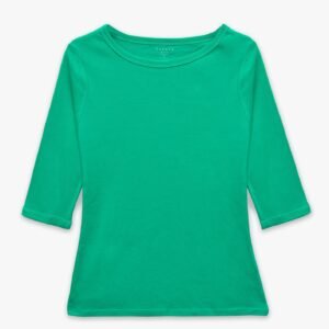 Women Quarter Sleeve Body Fit T-Shirt - Green