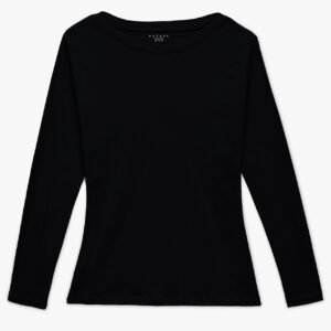 Women Long Sleeve Body Fit T-Shirt - Black