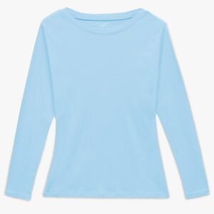 Women Long Sleeve Body Fit T-Shirt - Blue