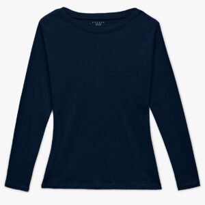 Women Long Sleeve Body Fit T-Shirt - Navy
